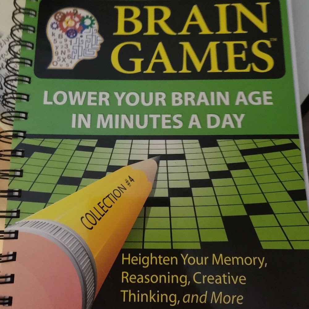 LARGE BRAIN GAMES #4- WIREBOUND BOOK- DO ONE EVERY CHANCE YOU GET